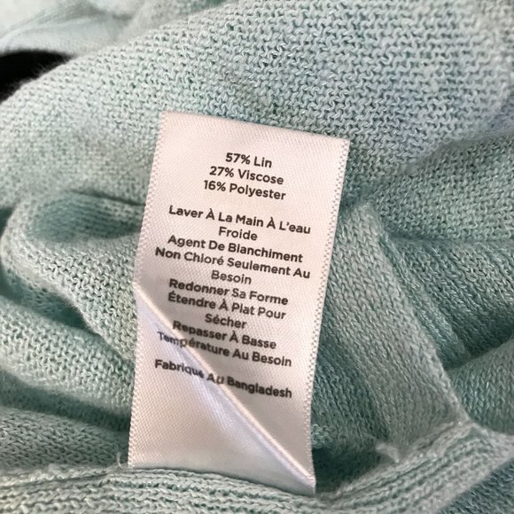 Talbots Womens Blue Linen Blend Long Sleeve Lightweight Cardigan Sweater Size SP - Picture 8 of 8